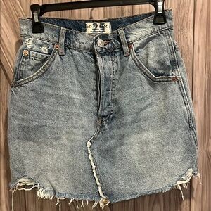 We The Free Classic Blue Denim Skirt